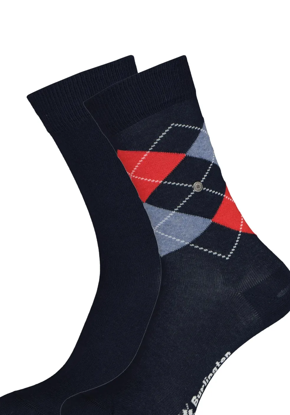 Burlington Everyday damessokken (2-pack), katoen, marine blauw en geruit
