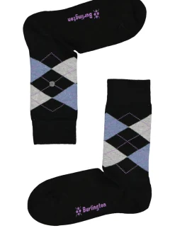 Burlington Everyday damessokken (2-pack), katoen, zwart en geruit