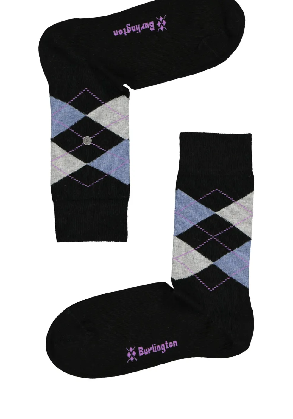 Burlington Everyday damessokken (2-pack), katoen, zwart en geruit
