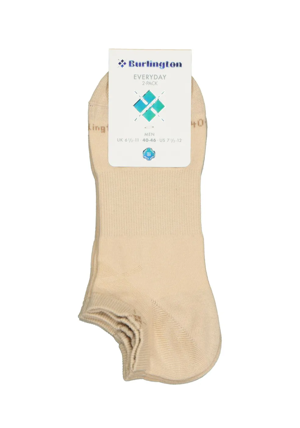 Burlington Everyday heren enkelsokken (2-pack), katoen, beige