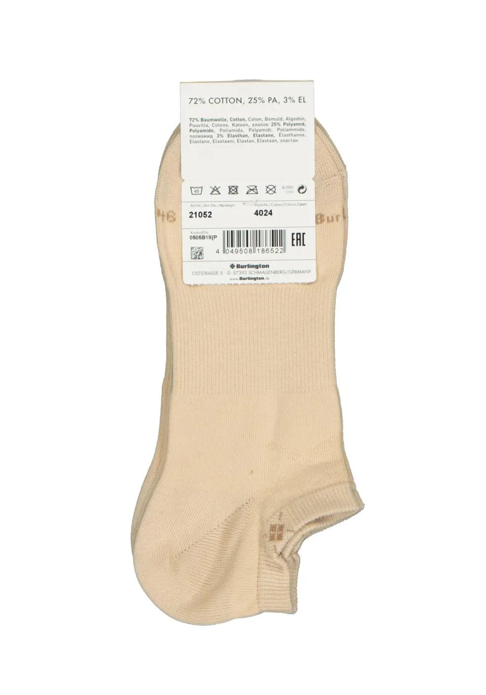 Burlington Everyday heren enkelsokken (2-pack), katoen, beige