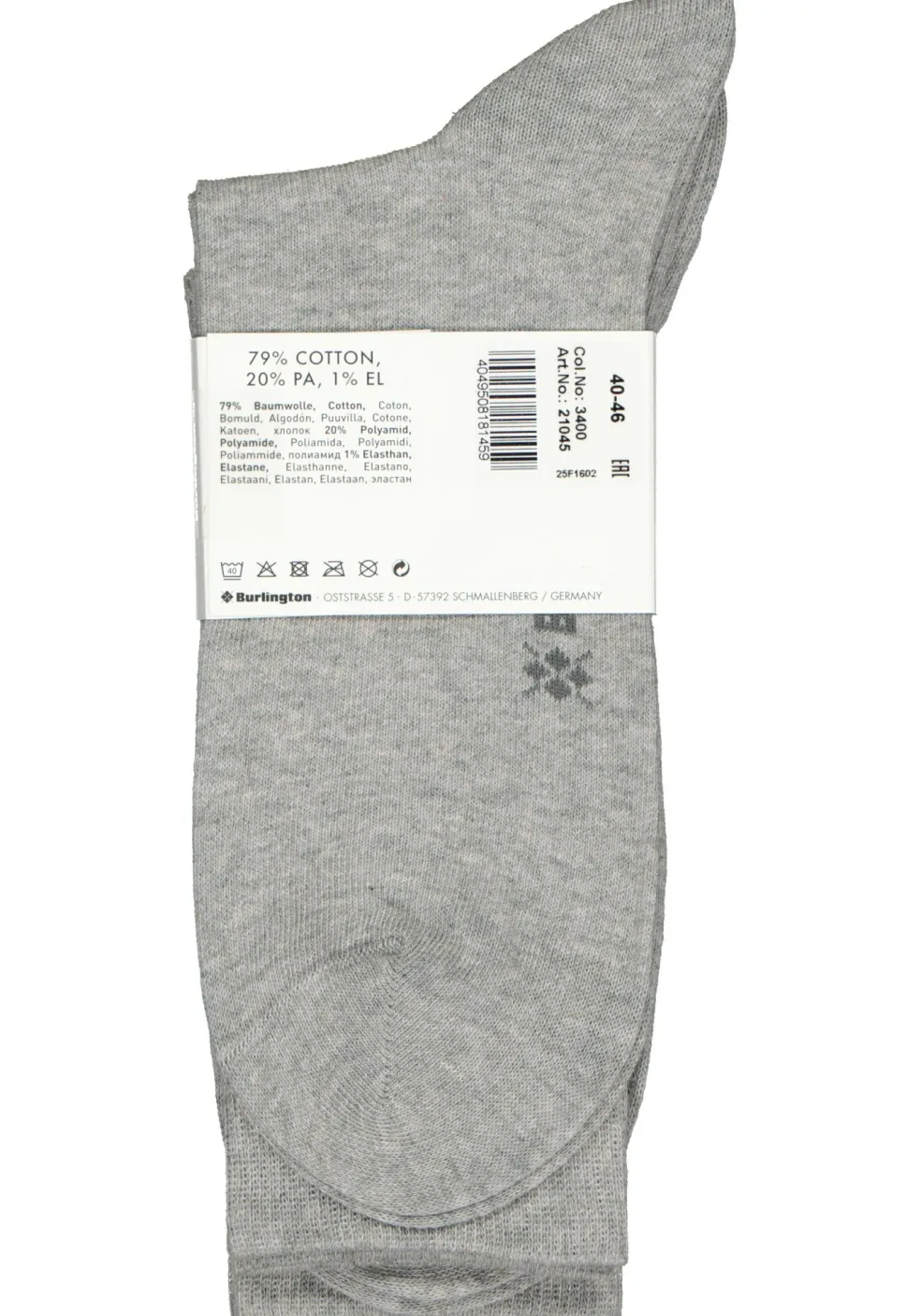 Burlington Everyday herensokken (2-pack), katoen, licht grijs