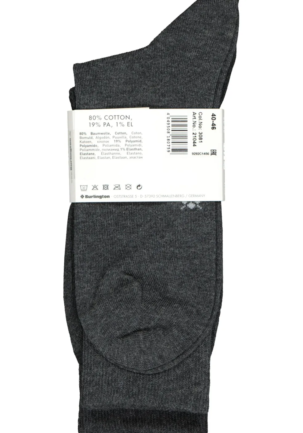 Burlington Everyday herensokken (2-pack), katoen, antraciet uni en geruit