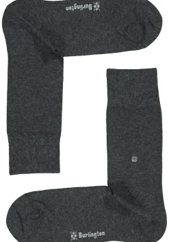 Burlington Everyday herensokken (2-pack), katoen, antraciet uni en geruit