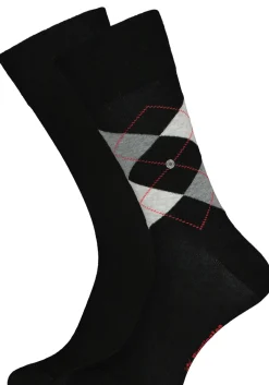 Burlington Everyday herensokken (2-pack), katoen, zwart en geruit