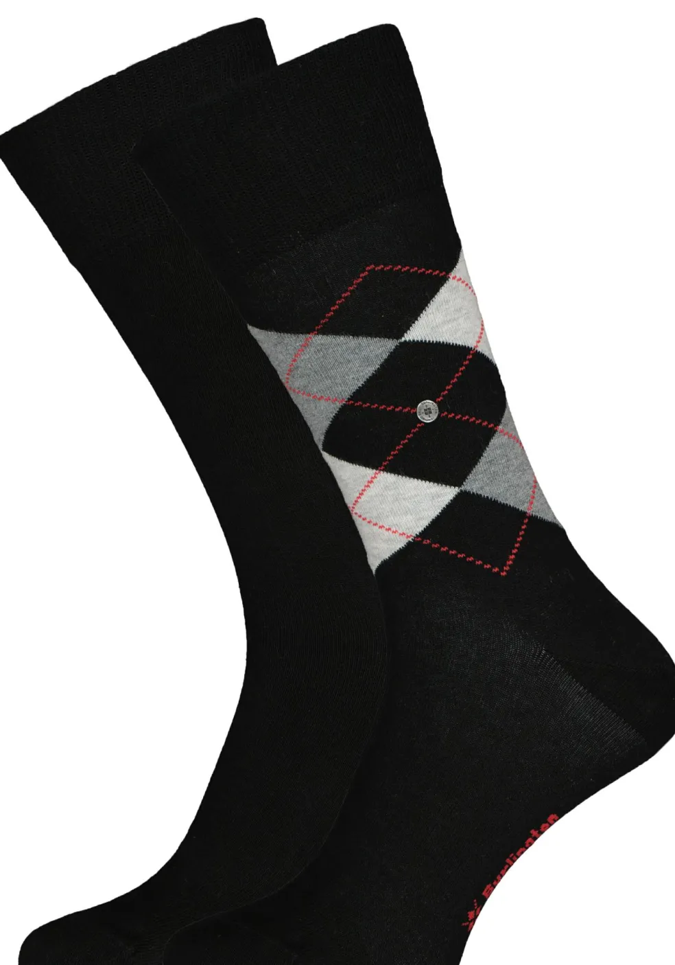 Burlington Everyday herensokken (2-pack), katoen, zwart en geruit