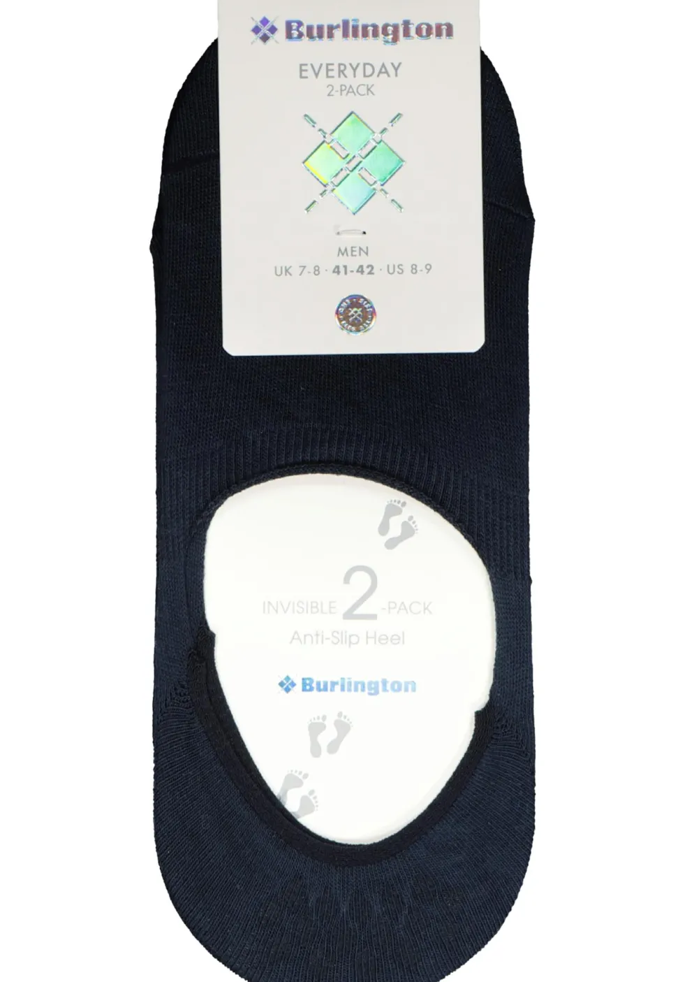 Burlington Everyday invisible herensokken (2-pack), katoen, donkerblauw (marine)