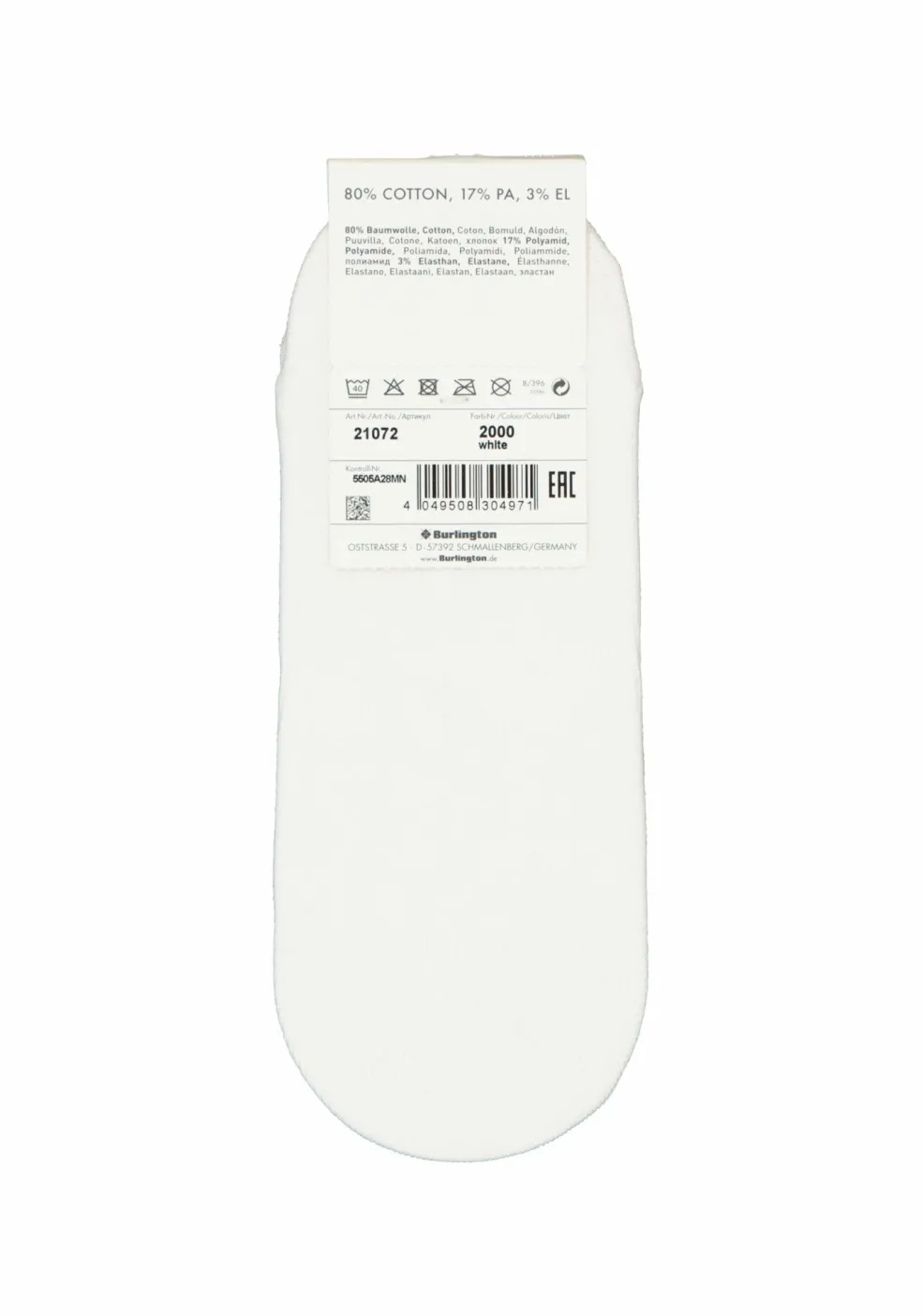 Burlington Everyday invisible herensokken (2-pack), katoen, wit