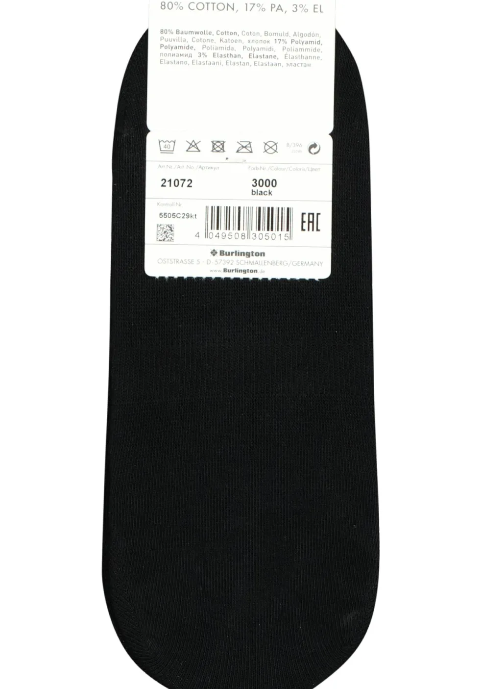 Burlington Everyday invisible herensokken (2-pack), katoen, zwart