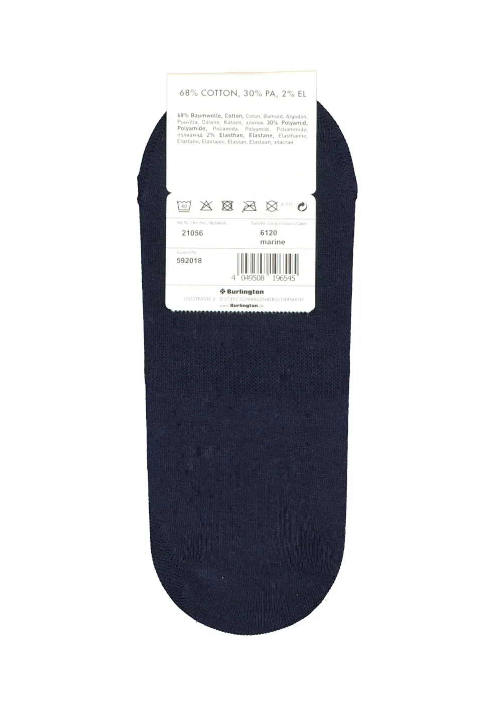 Burlington Everyday invisible herensokken (2-pack), katoen, marine blauw