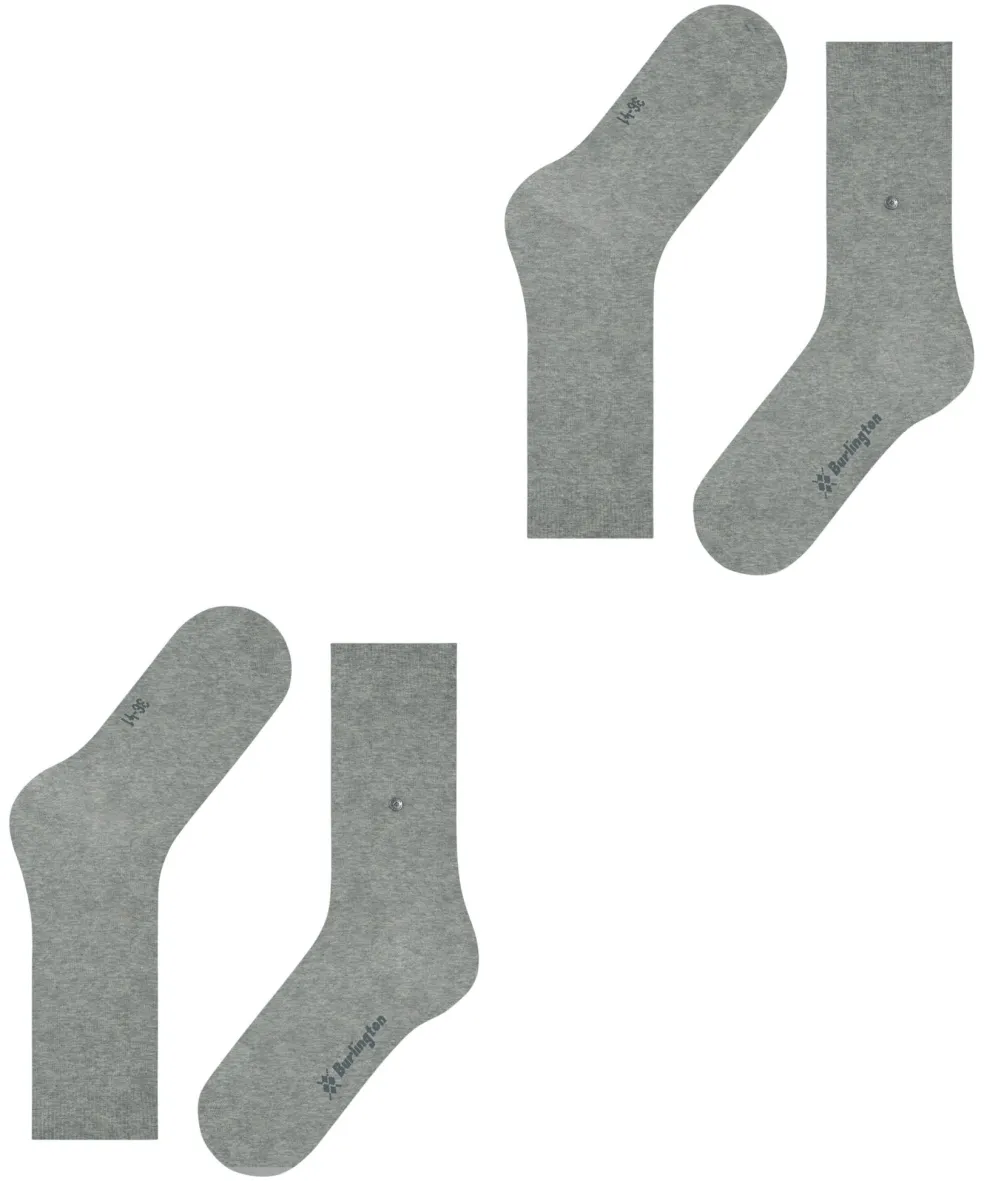 Burlington Everyday 2-Pack damessokken, grijs (light grey)