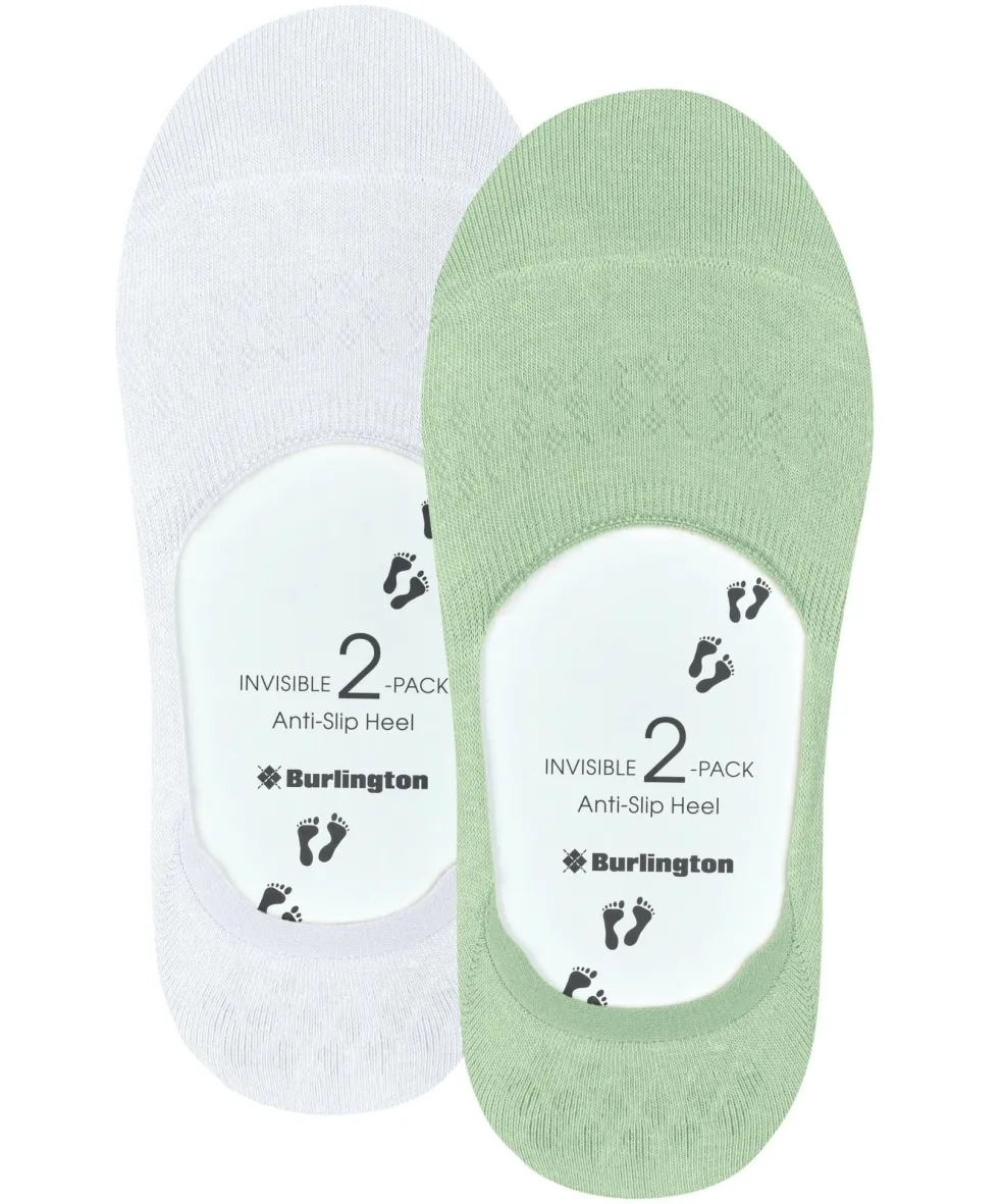 Burlington Everyday 2-Pack dames invisible sokken, groen (quiet green)