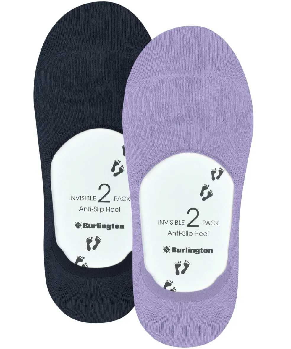Burlington Everyday 2-Pack dames invisible sokken, paars (light lilac)