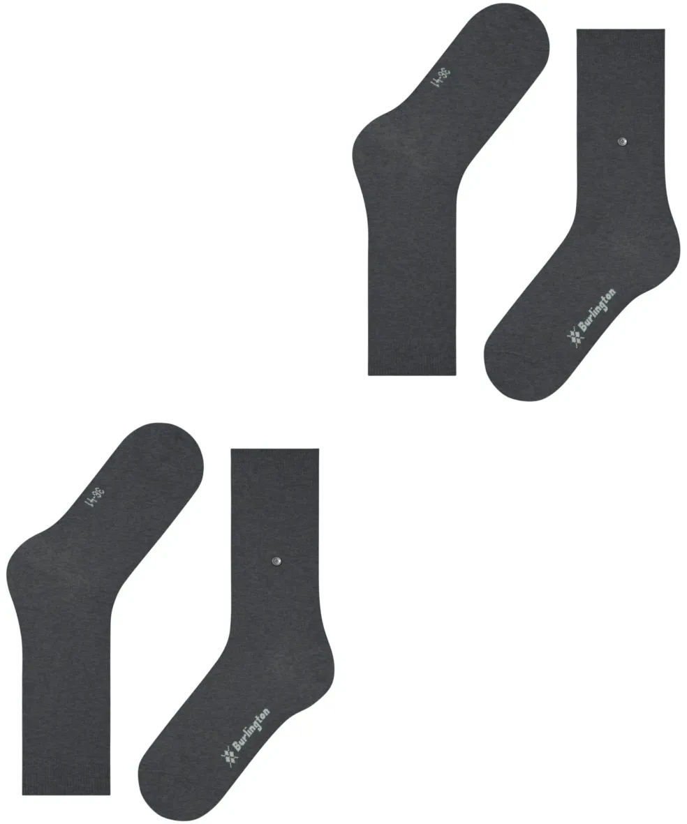 Burlington Everyday 2-Pack damessokken, grijs (anthra.mel)