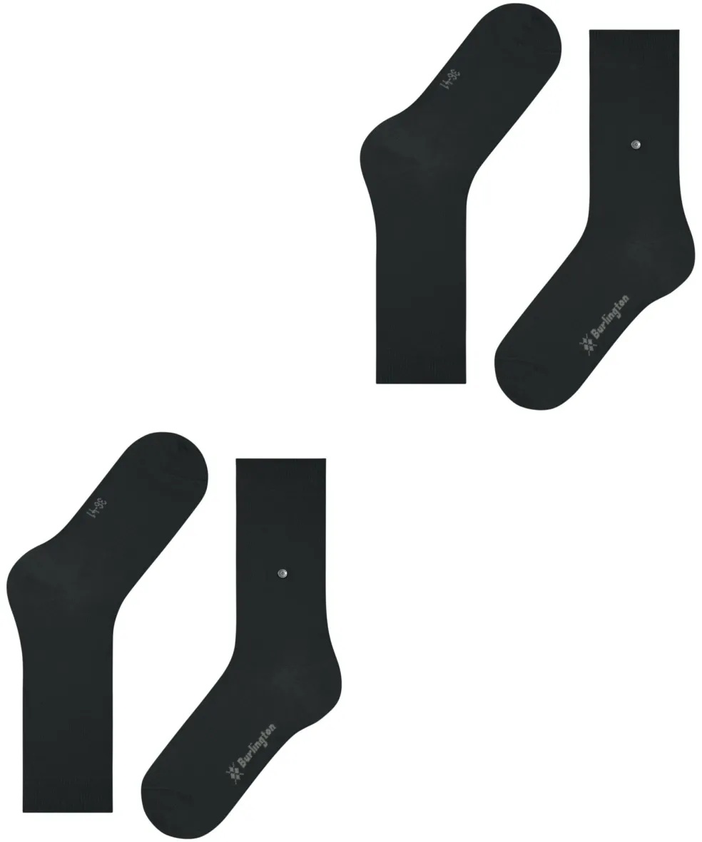 Burlington Everyday 2-Pack damessokken, zwart (black)