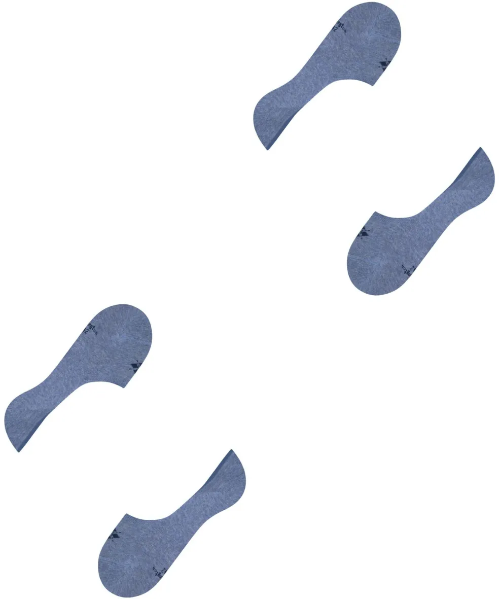 Burlington Everyday 2-Pack heren invisible sokken, blauw (light denim)