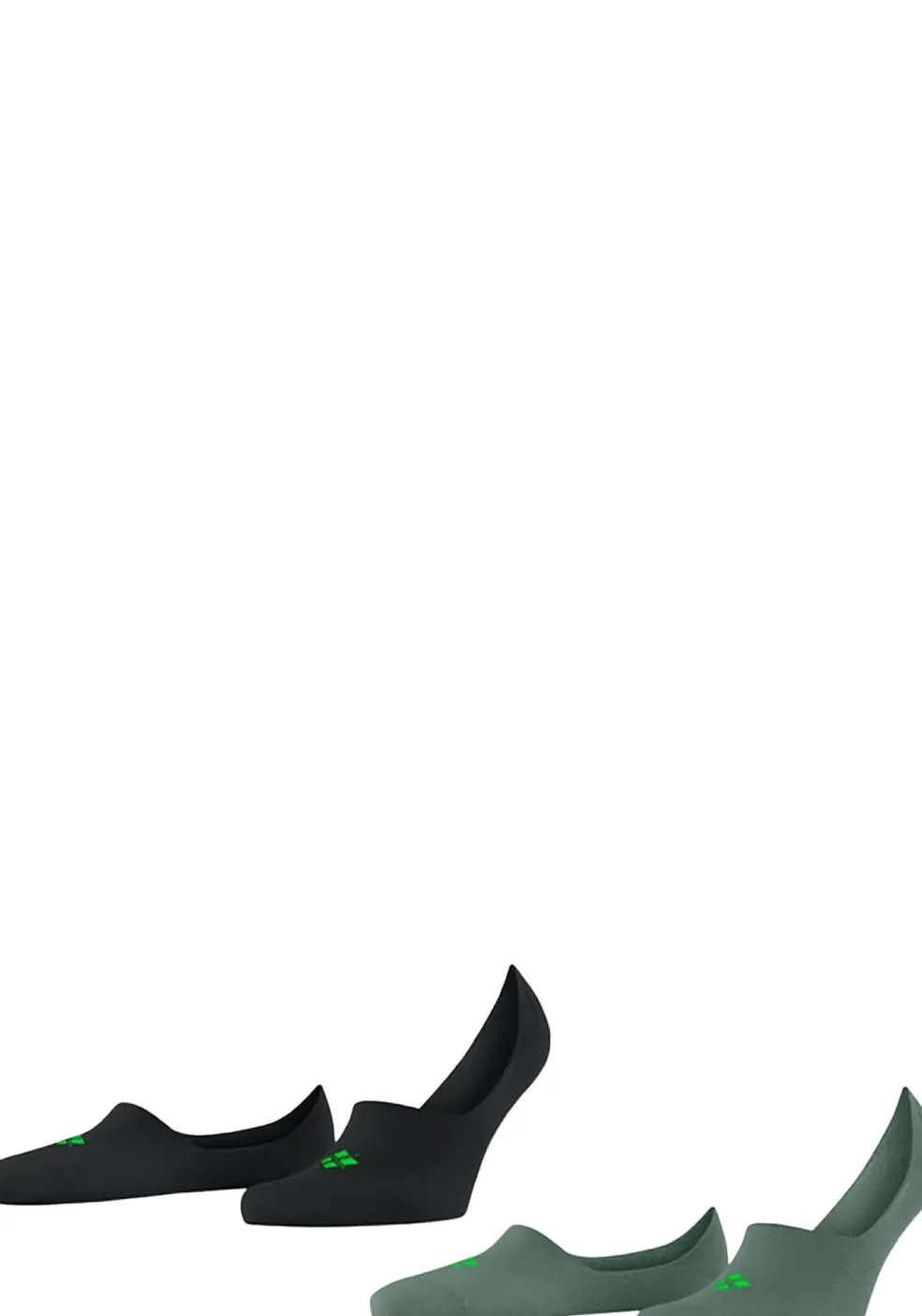 Burlington Everyday 2-Pack heren invisible sokken, groen (dark jade)
