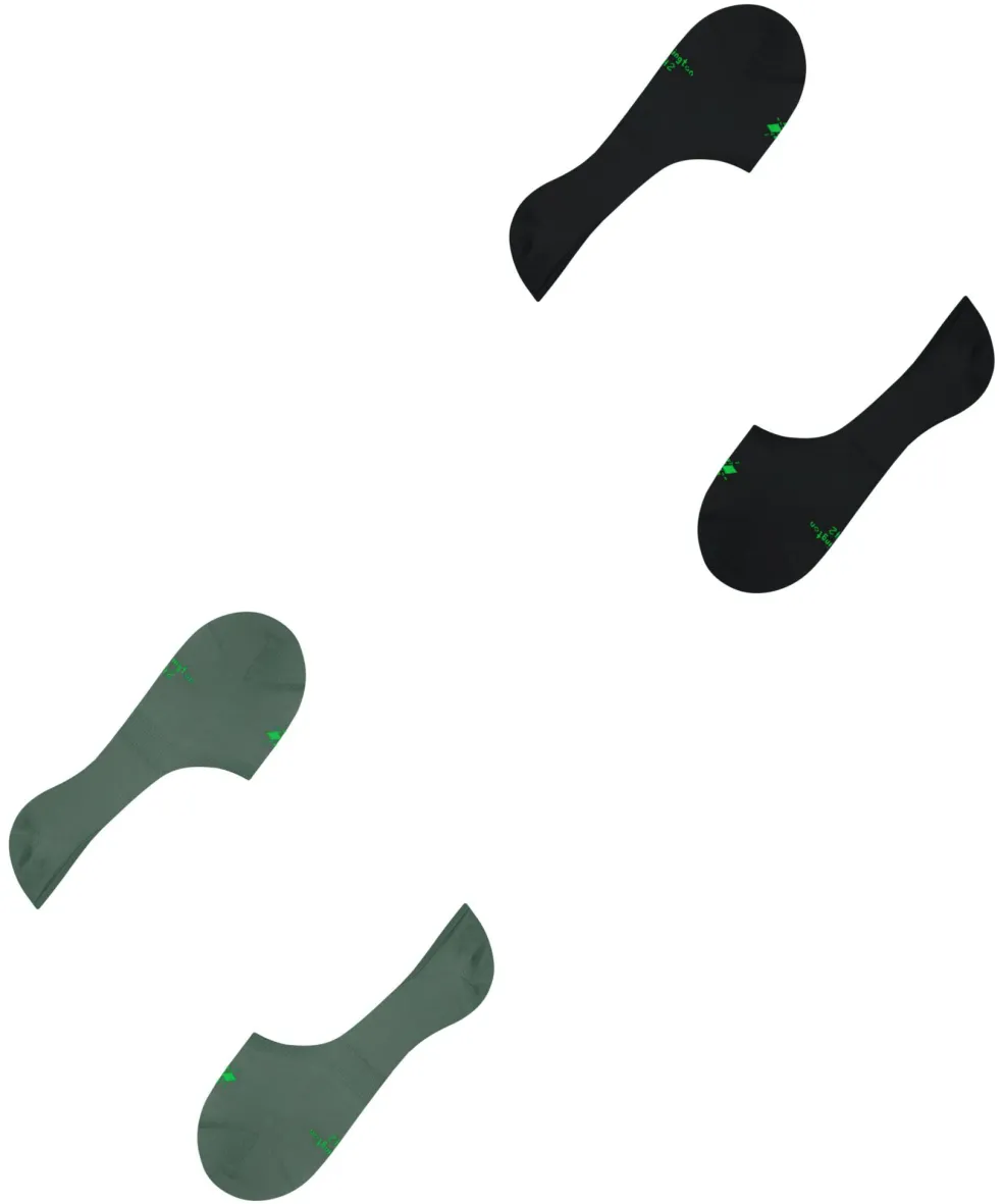 Burlington Everyday 2-Pack heren invisible sokken, groen (dark jade)