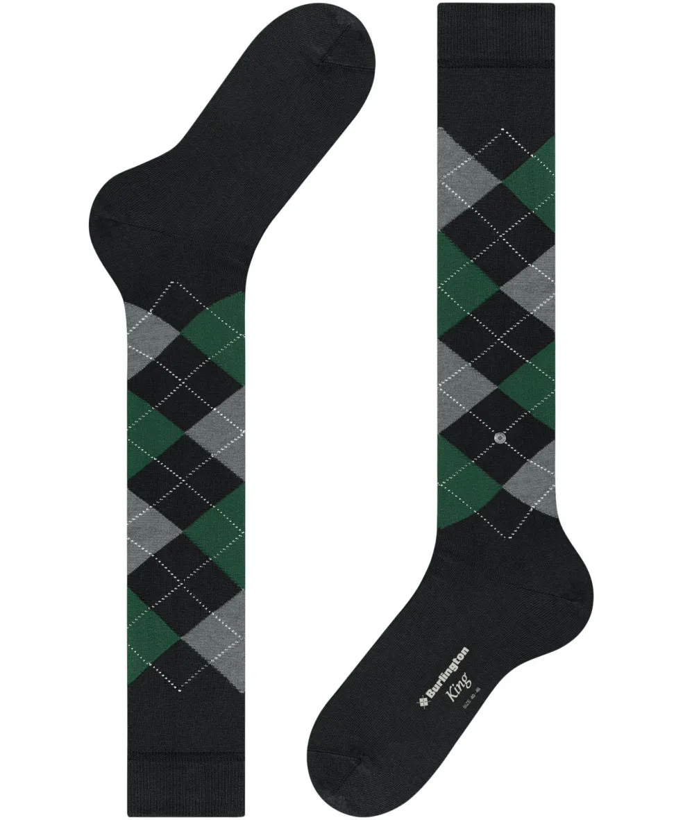 Burlington King heren kniekousen, zwart (black)