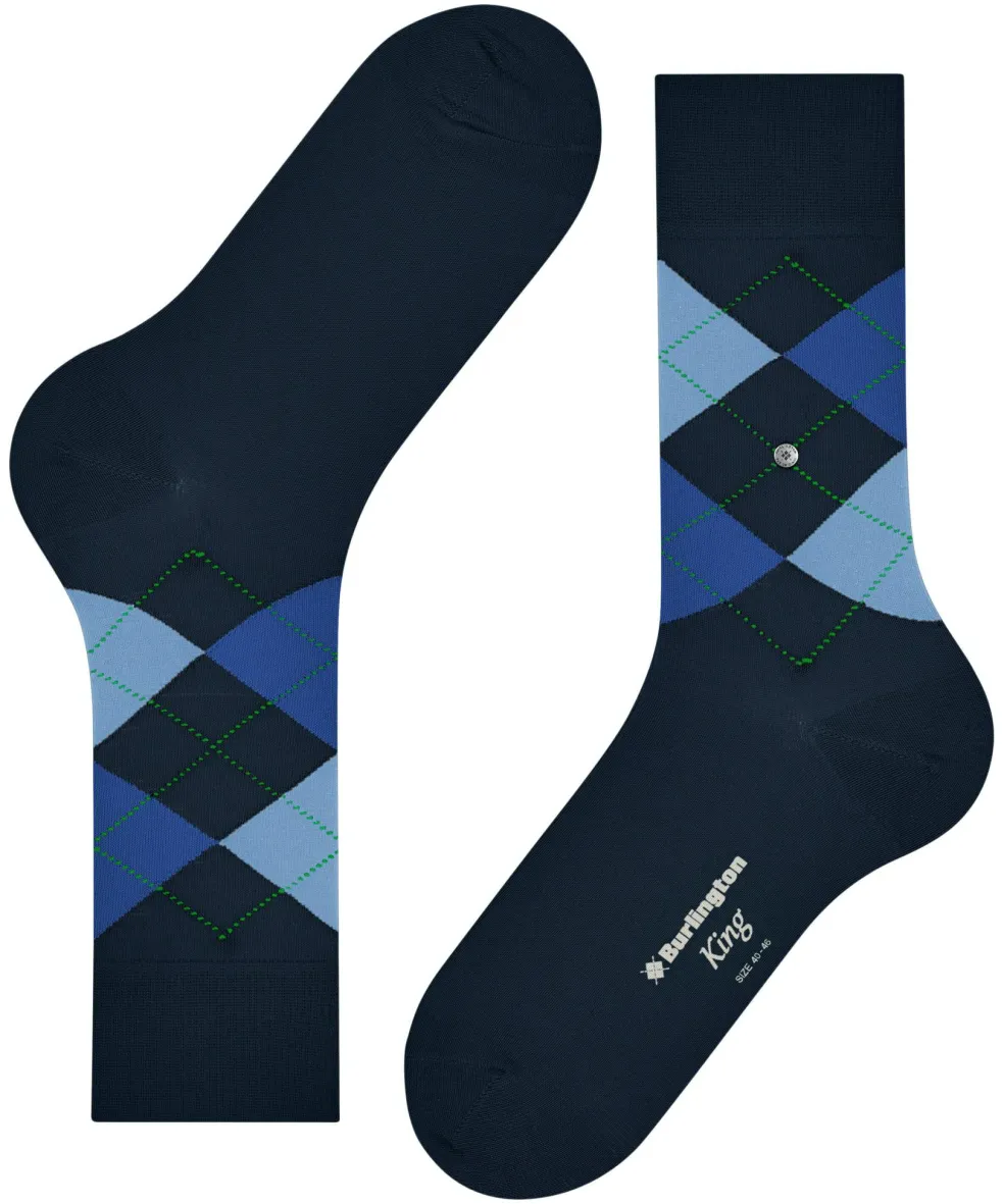 Burlington King herensokken, blauw (marine)