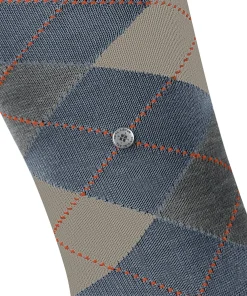 Burlington Manchester heren kniekousen, blauw (rittersporn)