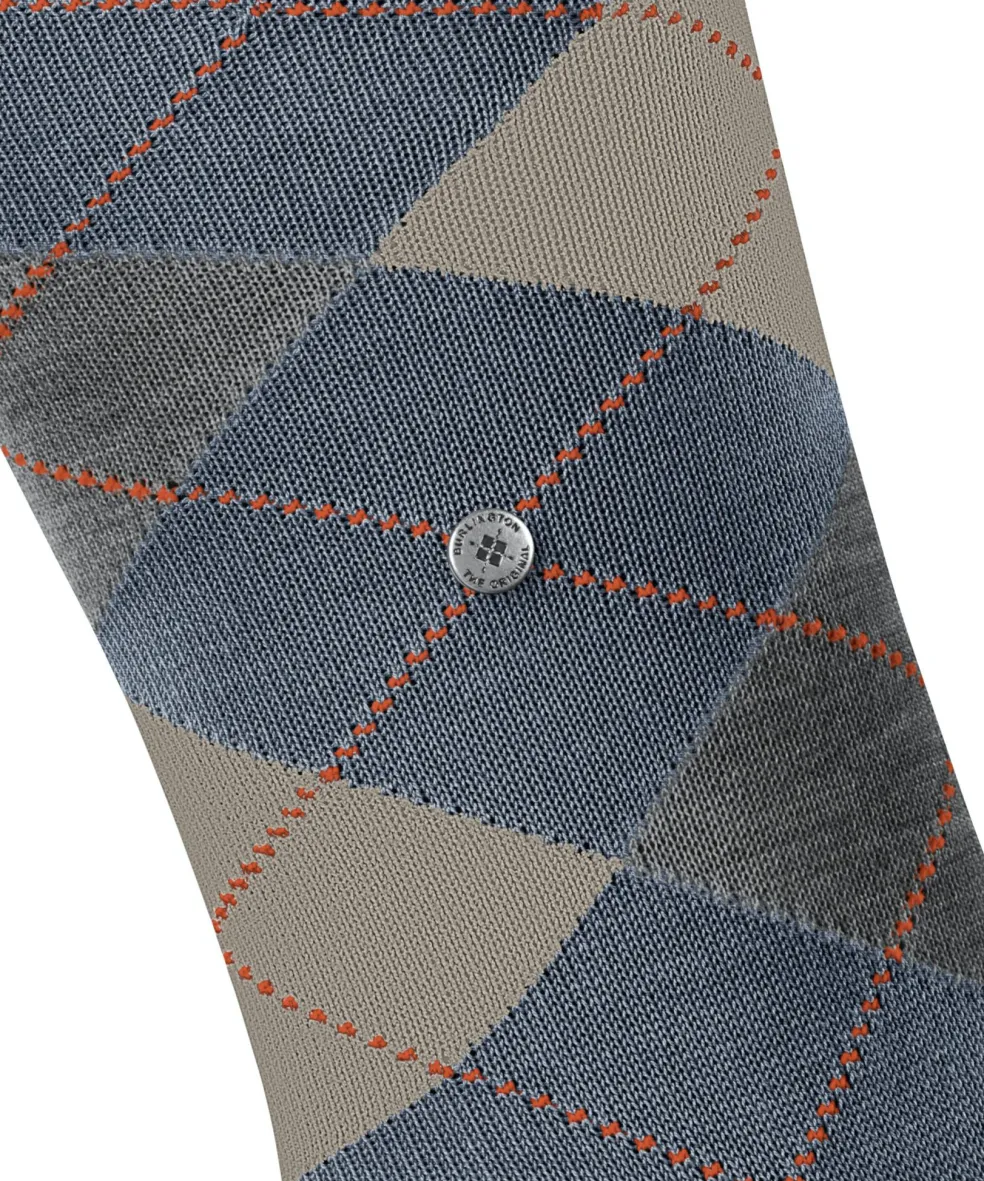 Burlington Manchester heren kniekousen, blauw (rittersporn)