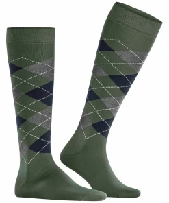 Burlington Manchester heren kniekousen, groen (mountain green)