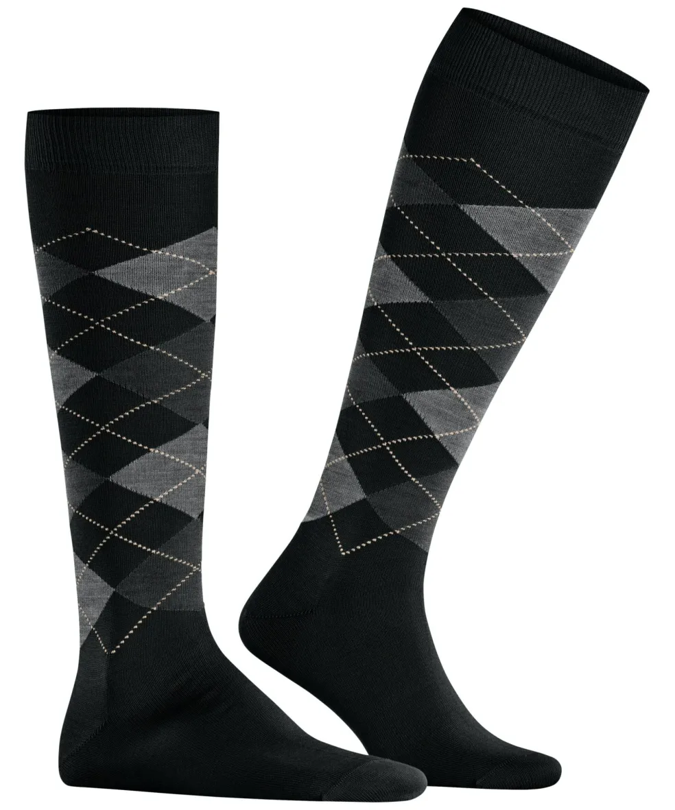 Burlington Manchester heren kniekousen, zwart (black)