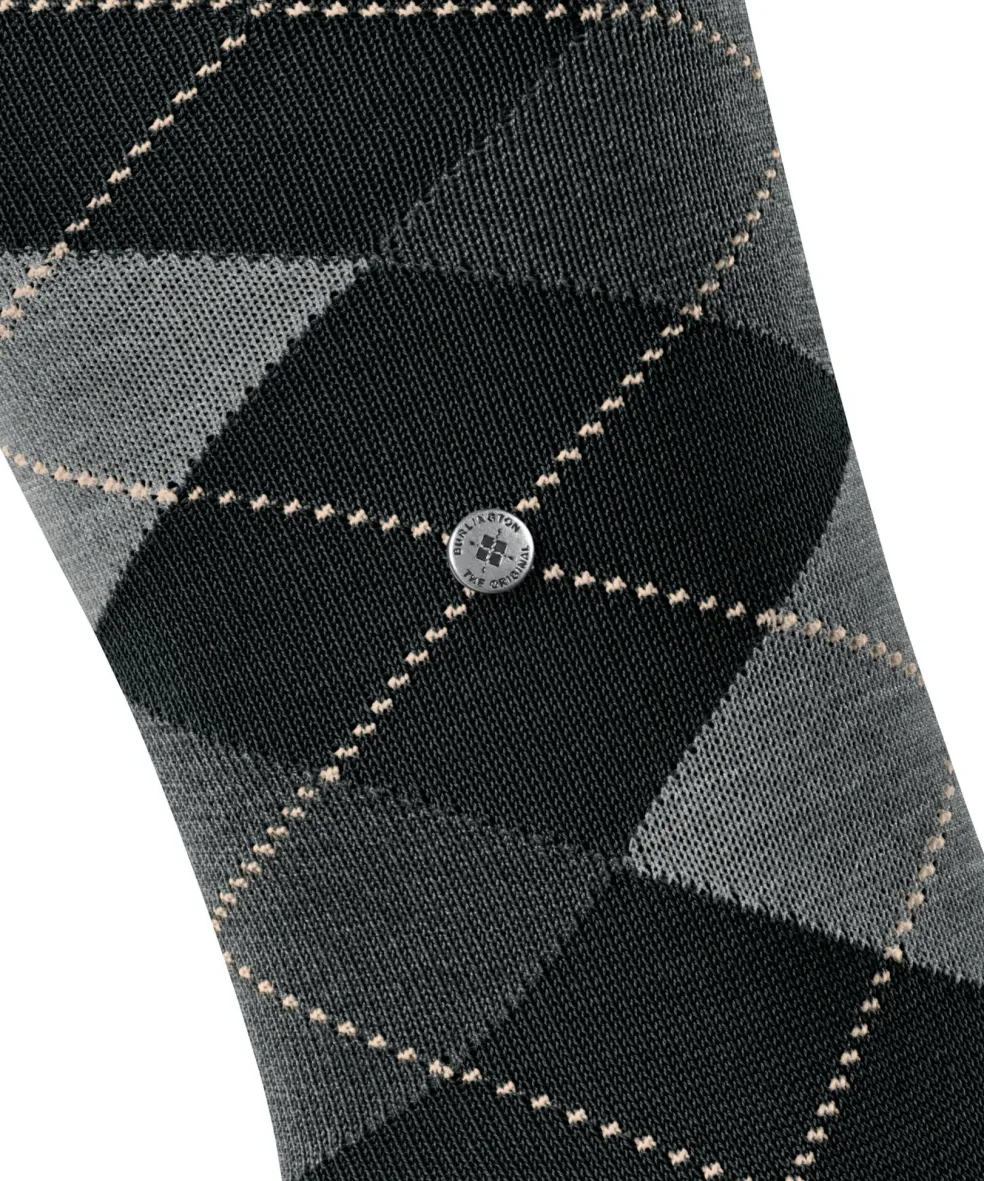Burlington Manchester heren kniekousen, zwart (black)