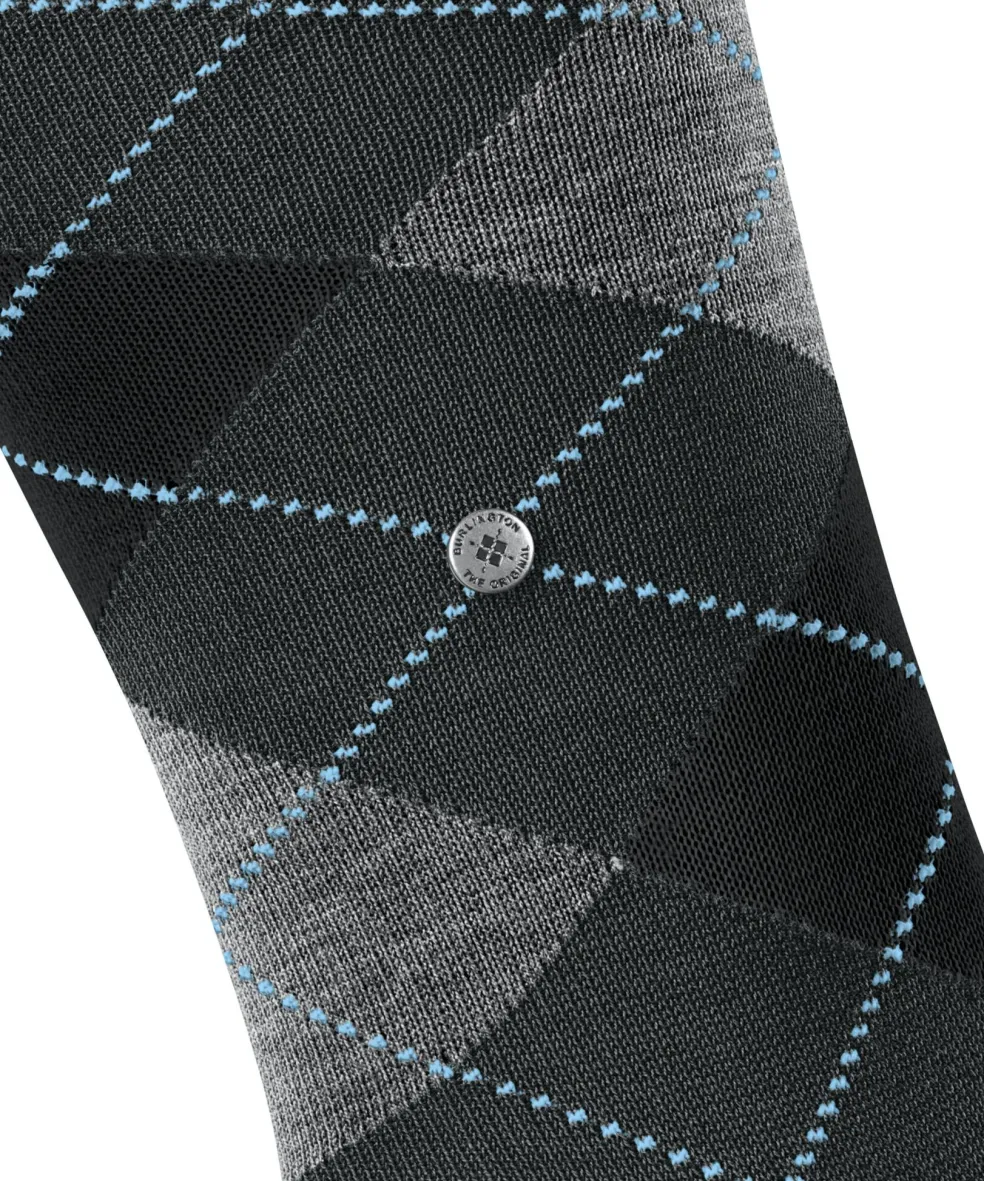 Burlington Manchester heren kniekousen, grijs (anthracite mel.)