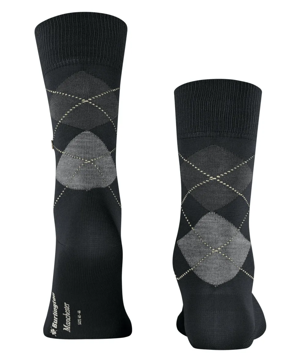 Burlington Manchester herensokken, zwart (black)