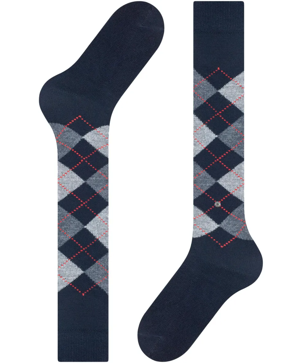 Burlington Preston heren kniekousen, blauw (marine)