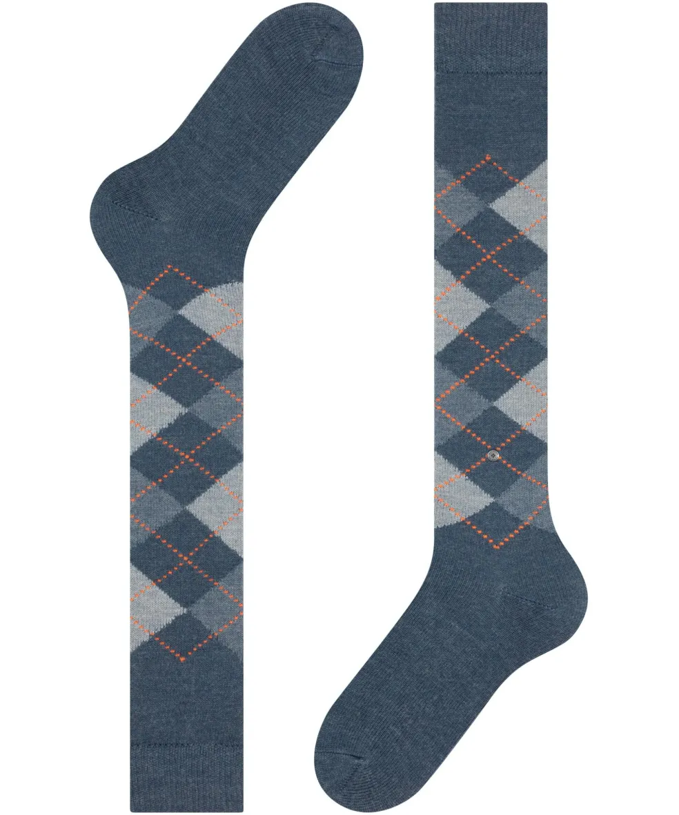 Burlington Preston heren kniekousen, blauw (orion blue)