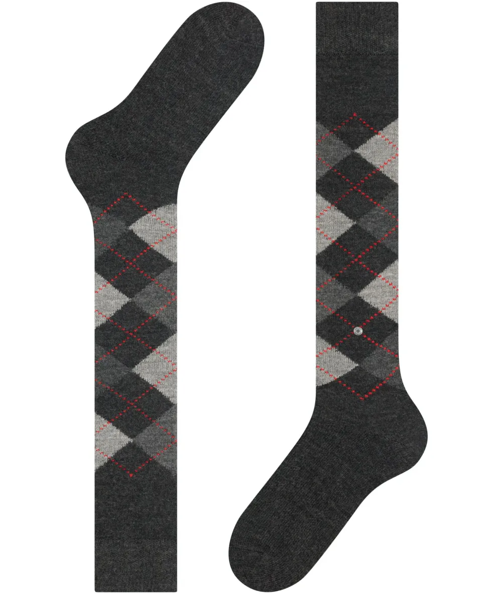 Burlington Preston heren kniekousen, grijs (anthra. moul.)