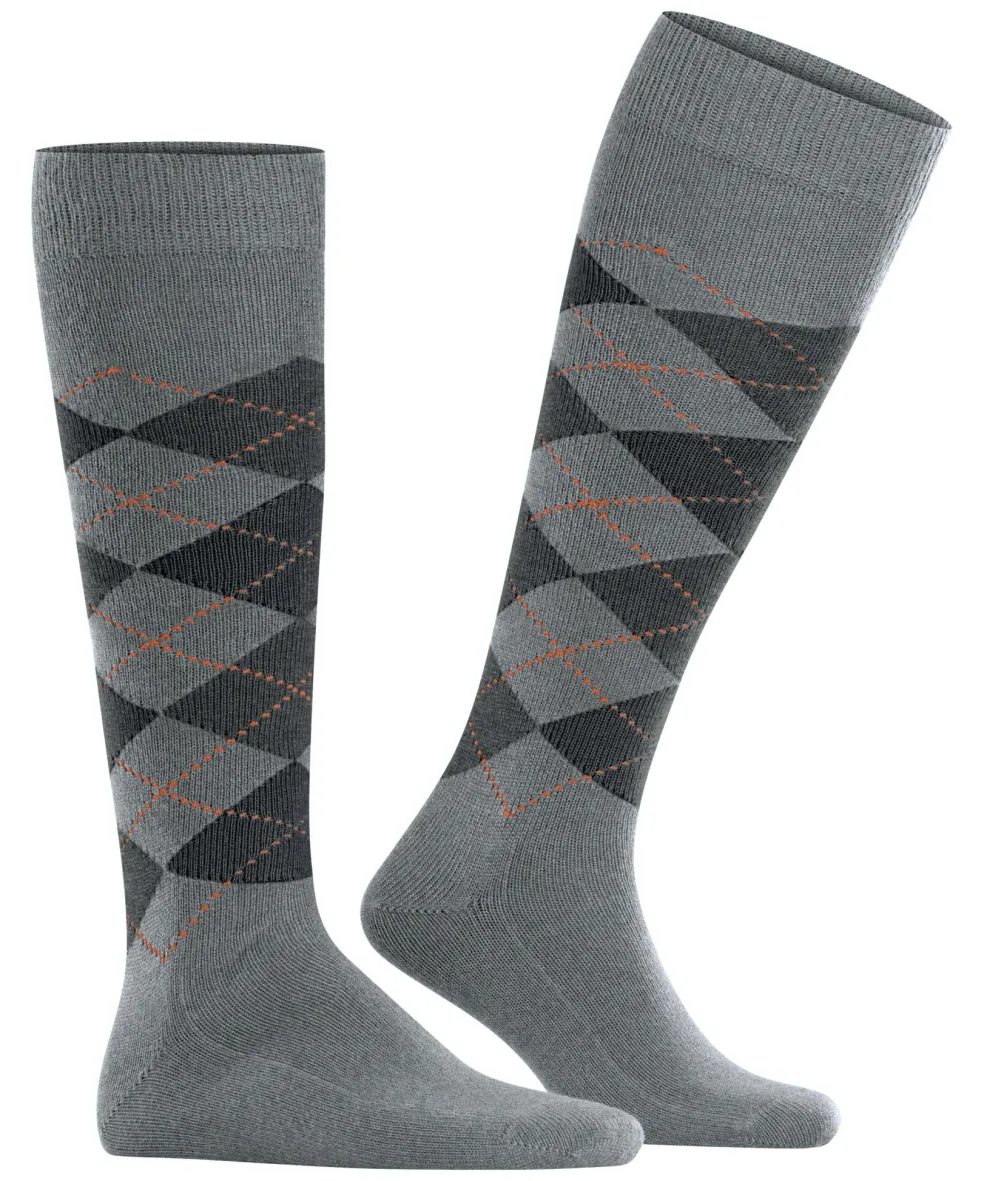Burlington Preston heren kniekousen, grijs (light grey)
