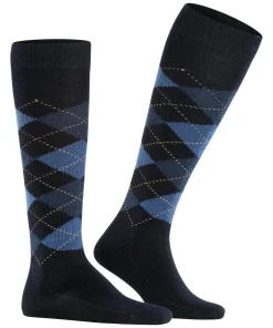 Burlington Preston heren kniekousen, blauw (dark navy)