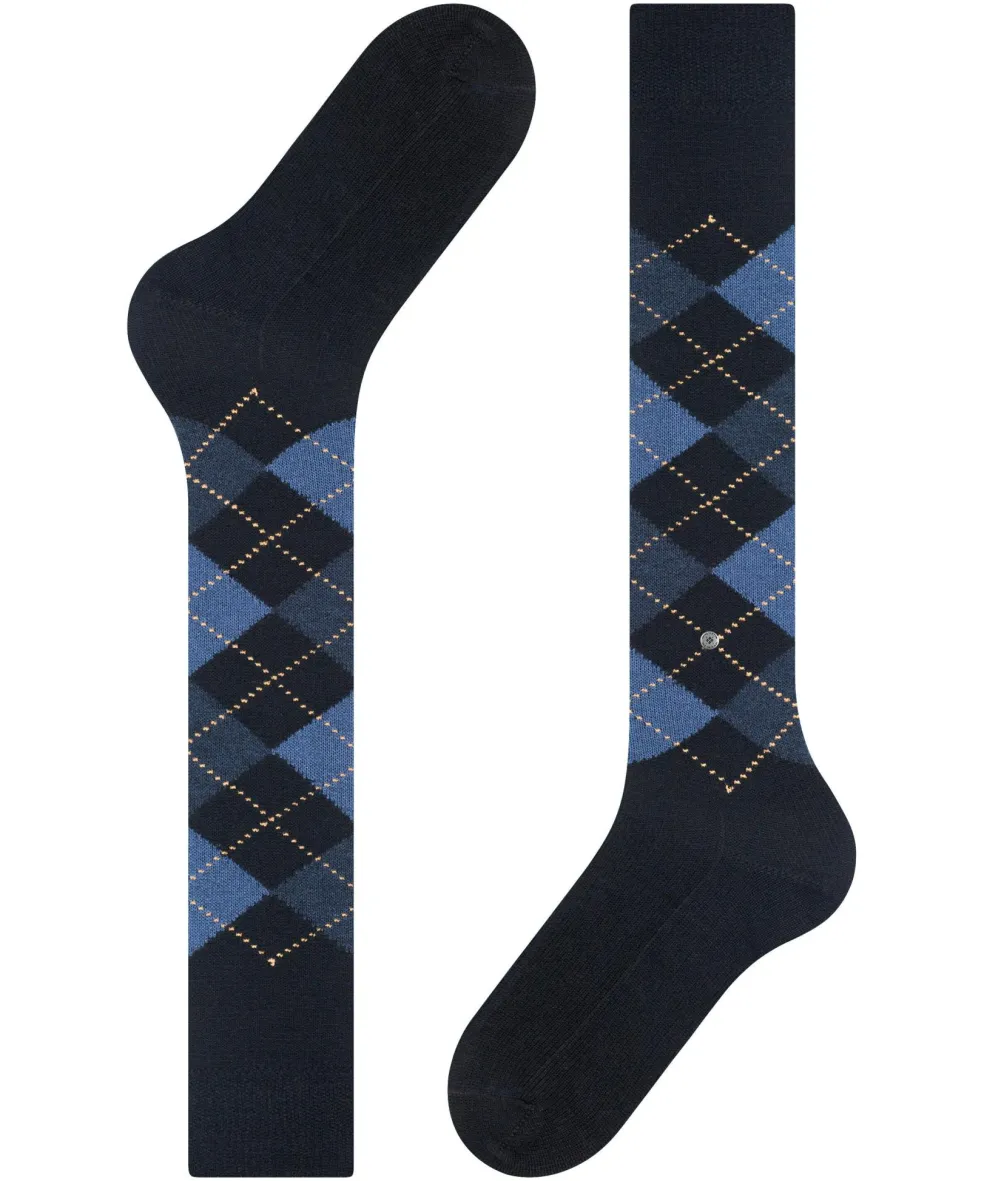 Burlington Preston heren kniekousen, blauw (dark navy)
