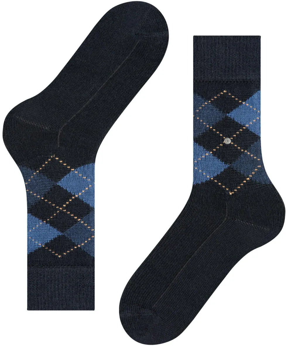 Burlington Preston herensokken, blauw (dark navy)