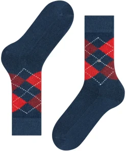 Burlington Preston herensokken, blauw (steel blue)