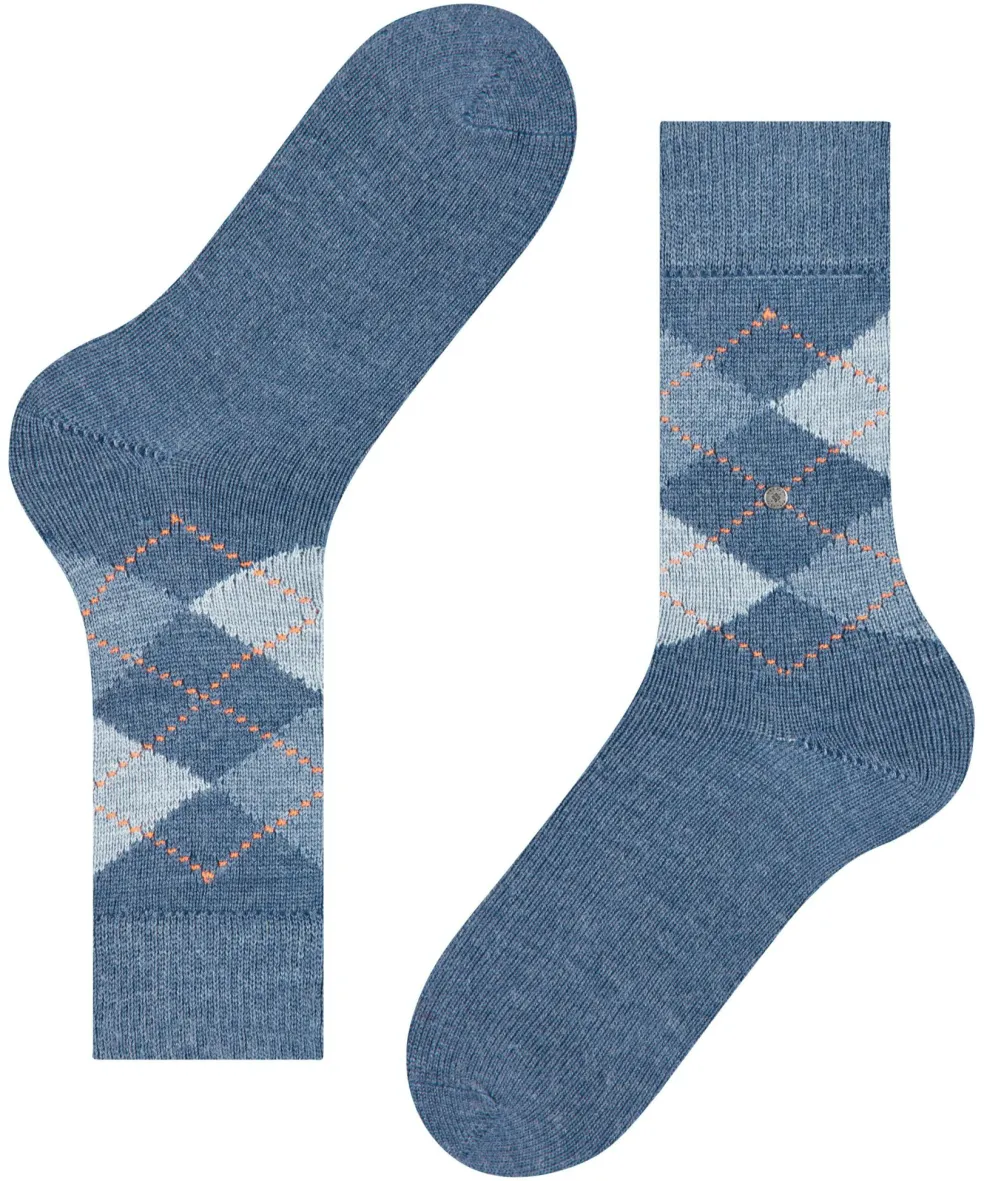 Burlington Preston herensokken, blauw (orion blue)
