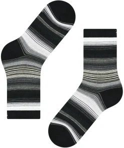 Burlington Stripe damessokken, zwart (black)