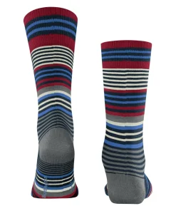 Burlington Stripe herensokken, blauw (marine)