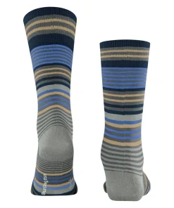 Burlington Stripe herensokken, grijs (dark grey)