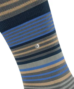 Burlington Stripe herensokken, grijs (dark grey)