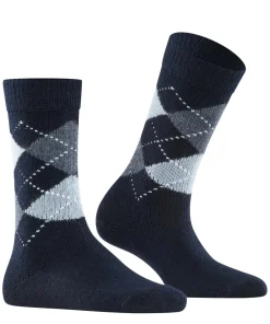 Burlington Whitby damessokken, blauw (marine)