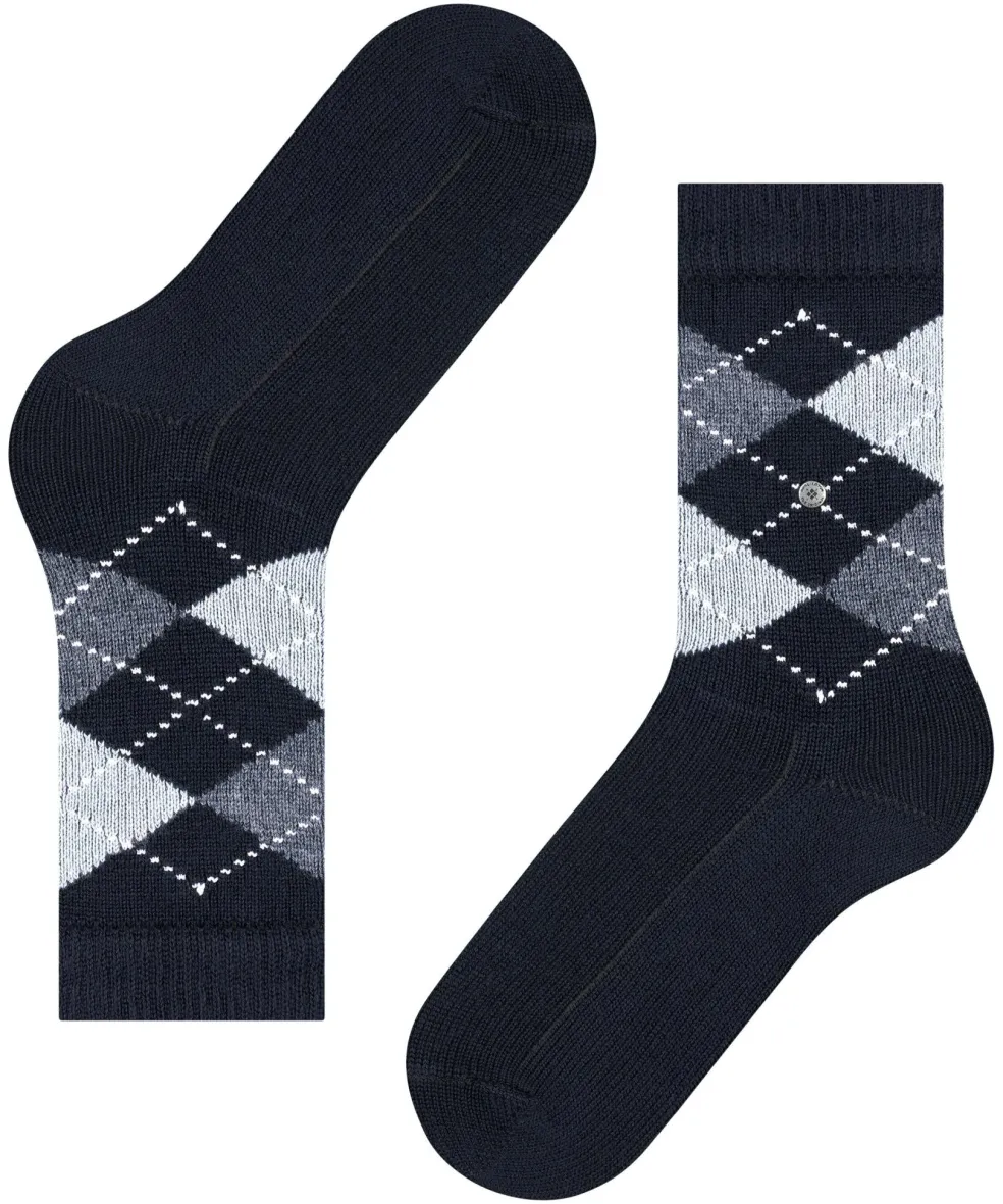 Burlington Whitby damessokken, blauw (marine)