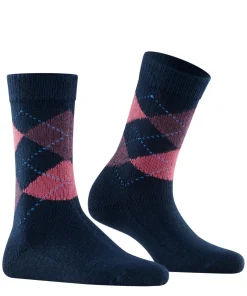 Burlington Whitby damessokken, blauw (navy)