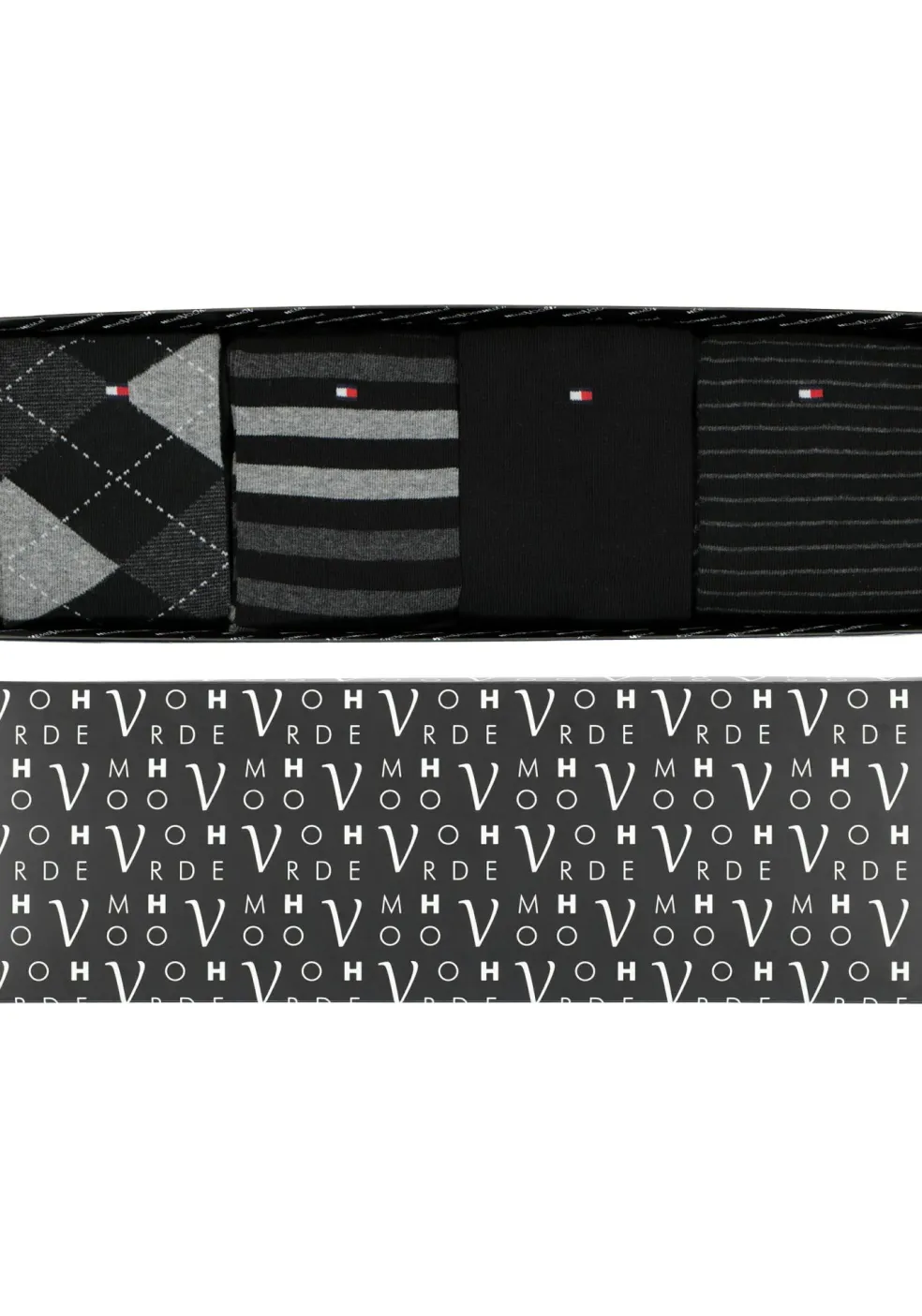 Cadeaubox Tommy Black Box; 8 paar Tommy Hilfiger sokken zwart