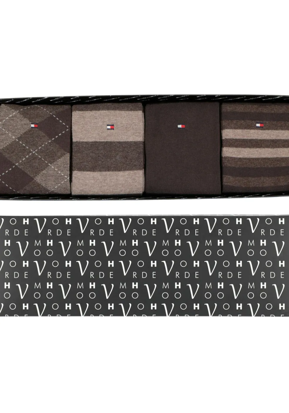 Cadeaubox Tommy Brown Box: 8 paar Tommy Hilfiger sokken bruin