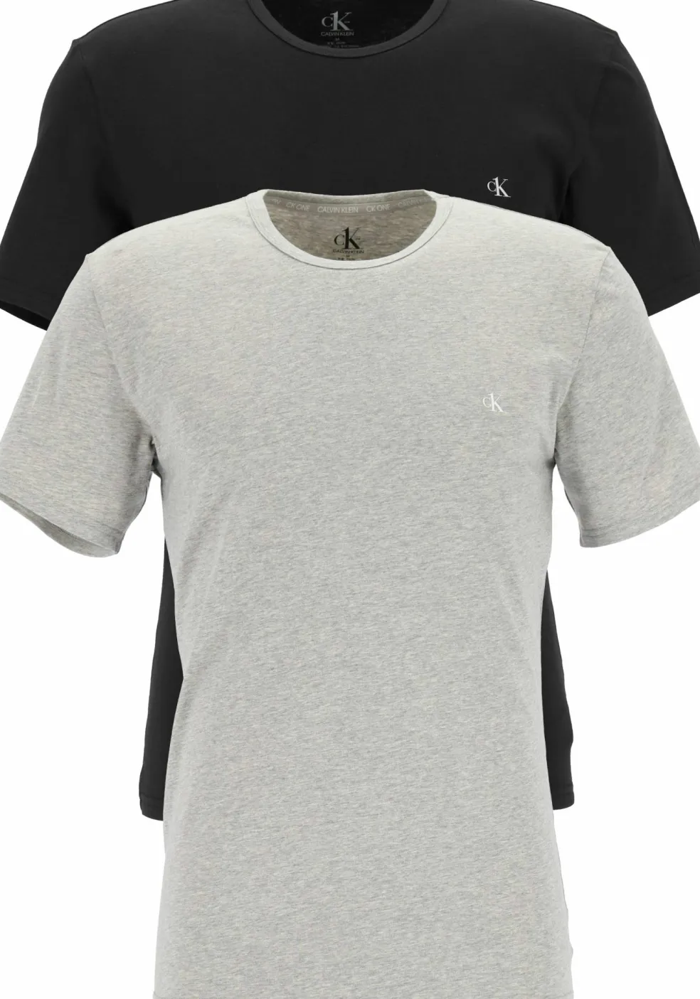 Calvin Klein CK ONE cotton crew neck T-shirts (2-pack), heren T-shirts O-hals, zwart en grijs melange